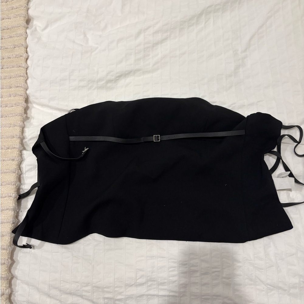 Zara Black Strapless Bustier Top with Adjustable Straps